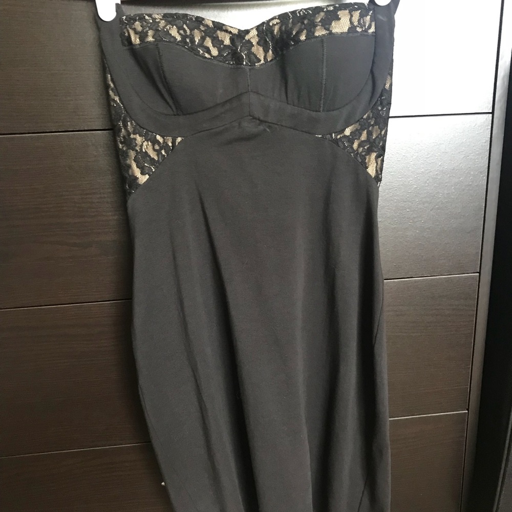 Black and cream halter dress